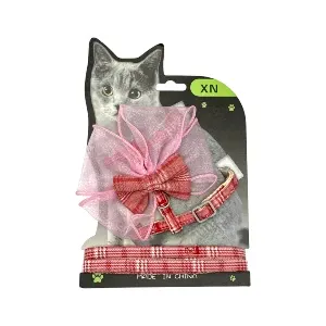 Harnais et laisse pour chat réglable avec papillon