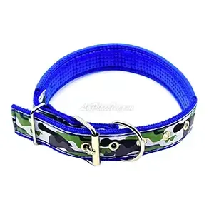 Collier en skaï  et en tissu pour grand chien avec motif militaire, BisBis, 60 Cm