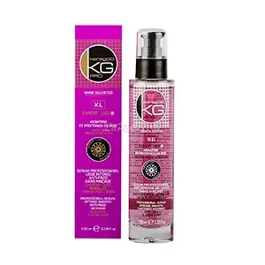Sérum professionnel  pour cheveux secs, rebelles et difficiles a lisser, Lisse intense anti-frizz, Sans sulfates, XL, Expert-liss, Keragold, 100ml
