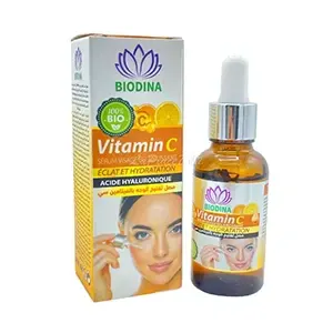 Sérum visage éclaircissant à la vitamine C, Acide hyaluronique, Biodina, 30ml
