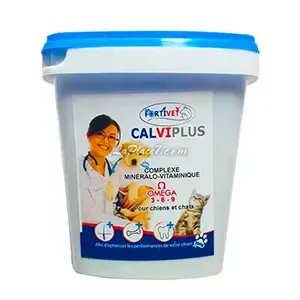 Complément alimentaire minéraux et vitamines pour chien et chat Calviplus, Fortivet, 200g