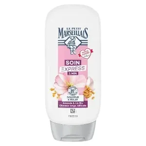 Après-shampoing pour cheveux longs et délicats à l'amande et lin bio, Douceur et éclat, Soin Express 1 min, Le Petit Marseillais, 200ml