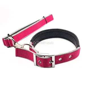Collier et laisse en tissu pour chien, Love pets, Collier 62cm, Laisse 1,2m