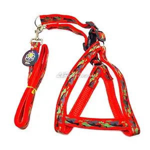 Harnais réglable avec laisse pour petit et moyen chien avec motif militaire, BisBis