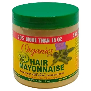 Crème capillaire traitement pour les cheveux fragiles et abîmés, Hair Mayonnaise, Africa's best, 521ml