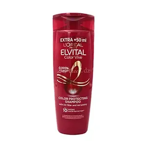 Shampoing protecteur de couleur pour cheveux teints et décapés, avec filtre UV et pivoine rouge, Color vive, Elvital, L'Oréal, 300 ml