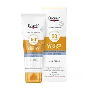 Crème solaire pour peaux sensibles et séches, Non parfumé, Sensitive protect, SPF50+, Eucerin, 50ml
