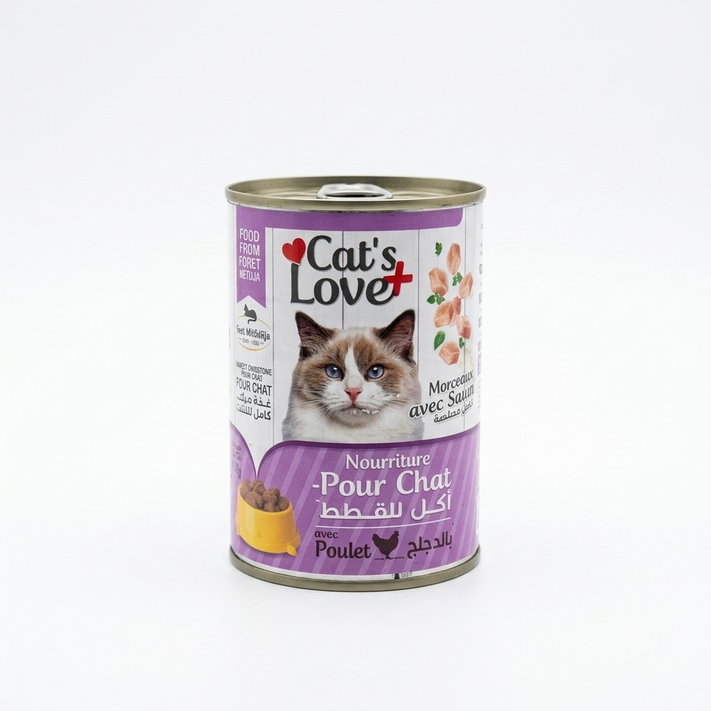 Aliment  pour chat complet, Morceaux en sauce, Poulet, Cat's Love, 400g