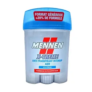 Déodorant stick pour homme, Anti-transpirant intensif 48h, X-treme, Ice fresh, Mennen, 60ml