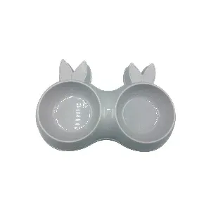 Gamelle  pour chat double en plastique, 30 cm