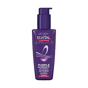 Huile revitalisante violet anti-reflets jaunes pour cheveux aux longueurs blondies et décolorées, Elvital, L'Oréal, 100 ml