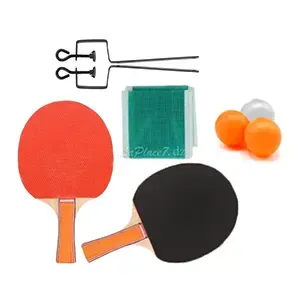 Pack de 2 Raquettes de Ping pong , 3 balles et un filet, Haowei