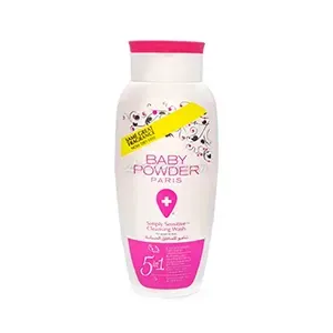 Gel nettoyant zone intime pour peaux sensibles, 5 en 1, AMK, Baby powder, 250ml