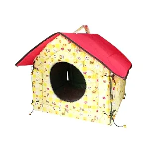 Niche de couchage en tissu pour chat avec motifs animaux et fleurs