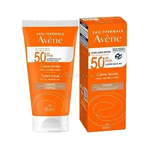 Crème solaire teintée pour peaux sensibles et sèches, SPF50+, Avène
