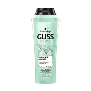 Shampoing pour cheveux cuir chevelu sec et Cheveux fragilisés, Balance & Care, Gliss, Schwarzkopf, 250ml