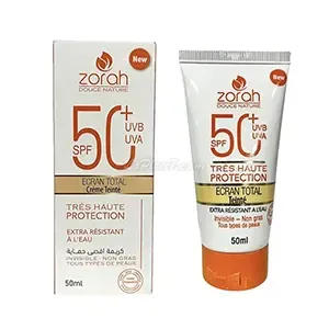 Ecran total teinté pour tous types de peaux, Très haute protection, SPF50+, Zorah