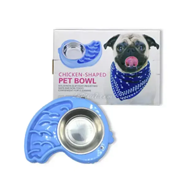 Gamelle en plastique avec bol en inox pour chien