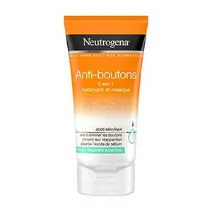 Masque et nettoyant visage 2 en 1 pour les peaux à tendance acnéique, Anti-boutons, Neutrogena