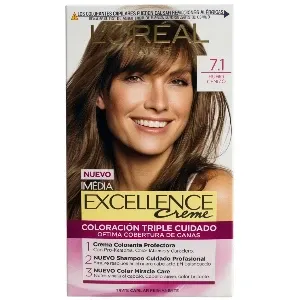 Coloration pour cheveux, Excellence crème, L'Oréal, 7.1 Blond cendré