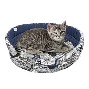 Lit de couchage pour chat  à fleurs grises, 42cm