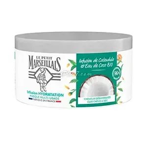 Masque multi-usage pour cheveux déshydratés et cuir chevelu sec, Infusion hydratation, Le Petit Marseillais