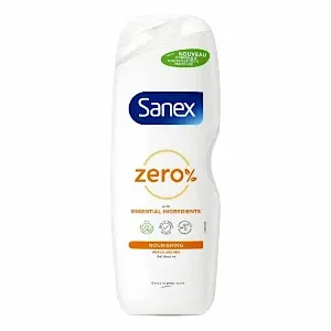 Gel douche nourrissant pour peaux sèches, Sans sulfates et sans colorants, Zero %, Sanex, 725 ml