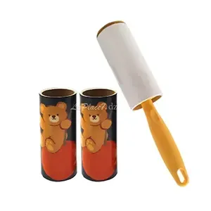 Rouleau à charpie avec 2 recharges supplémentaires pour ramasser les poils des animaux avec motif ours