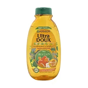 Shampoing et démelant pour enfant 2 pour tous types de cheveux, A l'abricot et fleurs de coton, 2 en 1, Hypoallergénique, Roi lion, Ultra Doux, Garnier, 300ml