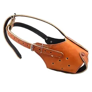Muselière réglable en cuir pour grand chien