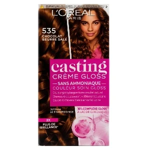 Coloration pour cheveux, Crème gloss, Casting, L'Oréal, 535 Chocolat beurre salé