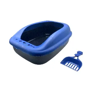 Bac à litière en plastique pour chat avec pelle, 48cm