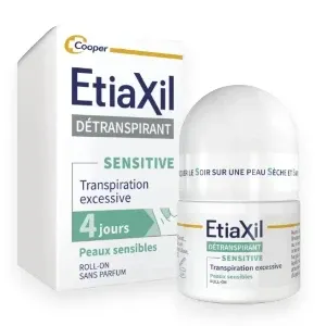 Déodorant bille détranspirant pour peaux sensibles, Aisselles, Etiaxil, 15ml