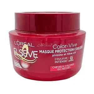 Masque protecteur de couleur pour cheveux teints ou mèches à la vitamine CG, Color vive, Elvive, L'Oréal, 310ml