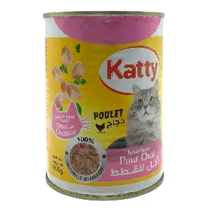Aliment complet pour chat, Poulet, Katty, 400g