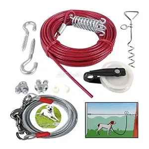 Système de chariot de 15M pour chien avec câble d'attache de 3M