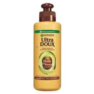 Crème boucles pour cheveux secs, bouclés à crépus, Huile d'avocat et beurre de karité, Sans silicone, Ultra doux, Garnier, 200ml