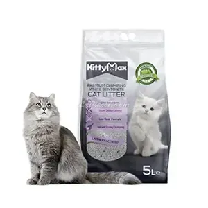 Litière agglomérante blanche pour chat, Kitty Max, 5L