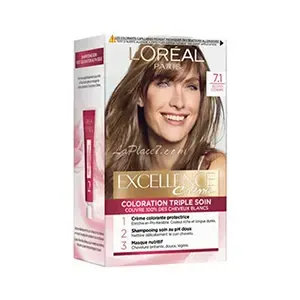 Coloration pour cheveux, Excellence crème, L'Oréal, 7.1 Blond cendré