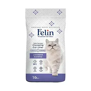 Litière pour chat agglomèrant parfumée à la lavande, Felin, 10L