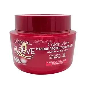 Masque de protection des cheveux colorés ou méchés, Pivoine et filtre UV, Color- Vive, Elseve, L'Oréal, 310 ml
