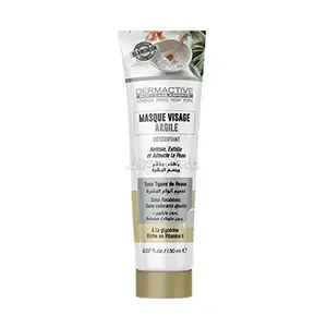 Masque visage détoxifiant à l'argile pour tous types de peaux, Nettoie, exfolie et adoucie la peau , Dermactive, 150ml