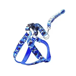 Harnais avec laisse en tissu avec motif militaire pour chien, BisBis