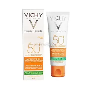 Crème solaire matifiante 3en1, Soin quotidien, Spf50+, Vichy