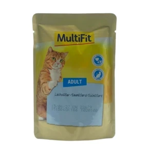 Aliment humide complet pour chat adulte, Taurine et biotine, Multifit, 100g
