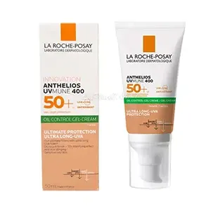 Protection solaire gel-crème teinté pour peau grasse et sensible, Oil control, Anthelios UVMune, SPF50+, La Roche-Posay, 50ml