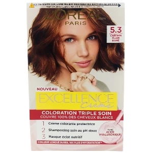 Coloration pour cheveux, Excellence crème, L'Oréal, 5.3 Châtain clair doré