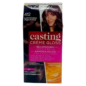 Coloration pour cheveux, Crème gloss, Casting, L'Oréal, 412 Chocolat glacé