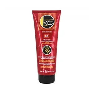 Shampoing professionnel après-traitement sans sulfates à la kératine et acide hyaluronique pour cheveux traités, lissés et colorés DD, Keragold, 250ml