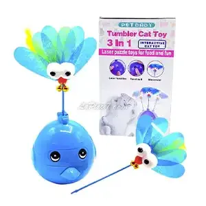 Jouet mobile distributeur de croquettes avec laser pour chat, 3 en 1, Pet Baby